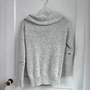 Naked Wardrobe Off Shoulder Knitted Grey Sweater Size M/L